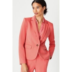 Ann Taylor One Button Blazer Coral Pink Size 6P